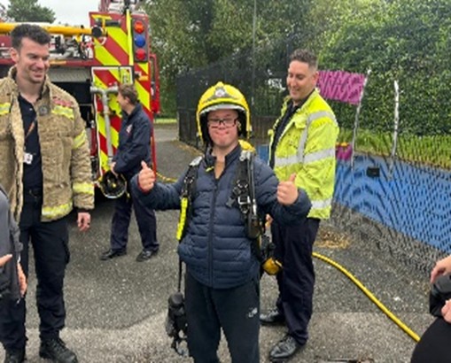 Member visiting fire service and becoming a hero for a day